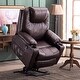 preview thumbnail 36 of 53, Mcombo Electric Power Lift Recliner Leather Chair with Massage Heat Dark Brown