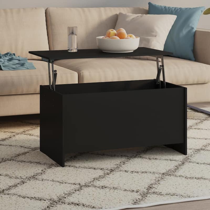 vidaXL Coffee Table Lift Top End Table Accent Side Sofa Table Engineered Wood - 40.2"x21.9"x20.7" - Black