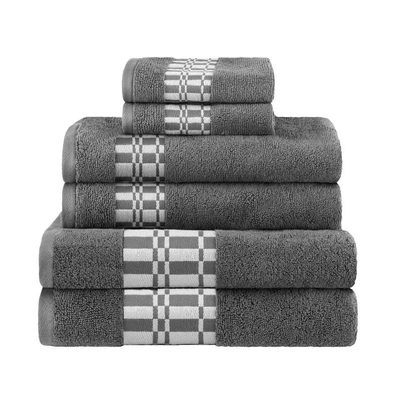 Superior Larissa Cotton Embroidered Geometric Border 6-Piece Towel Set