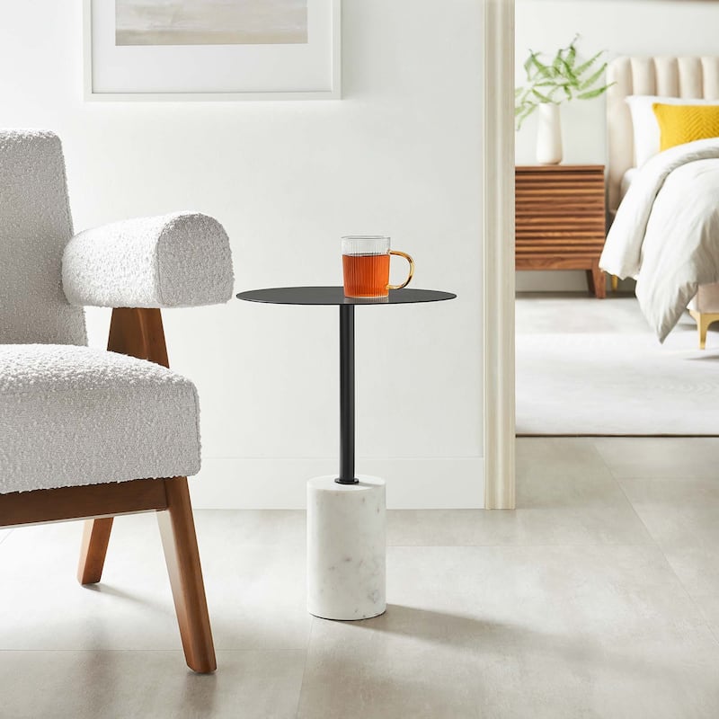 Lyric Round Side Table - Black - Metal