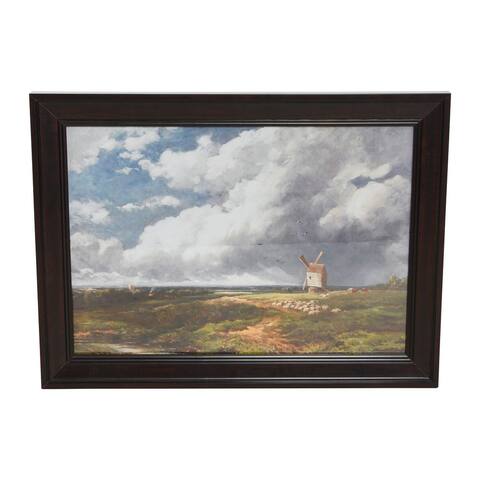 Coastal Landscape Wall Art with Black Frame and Glass Cover