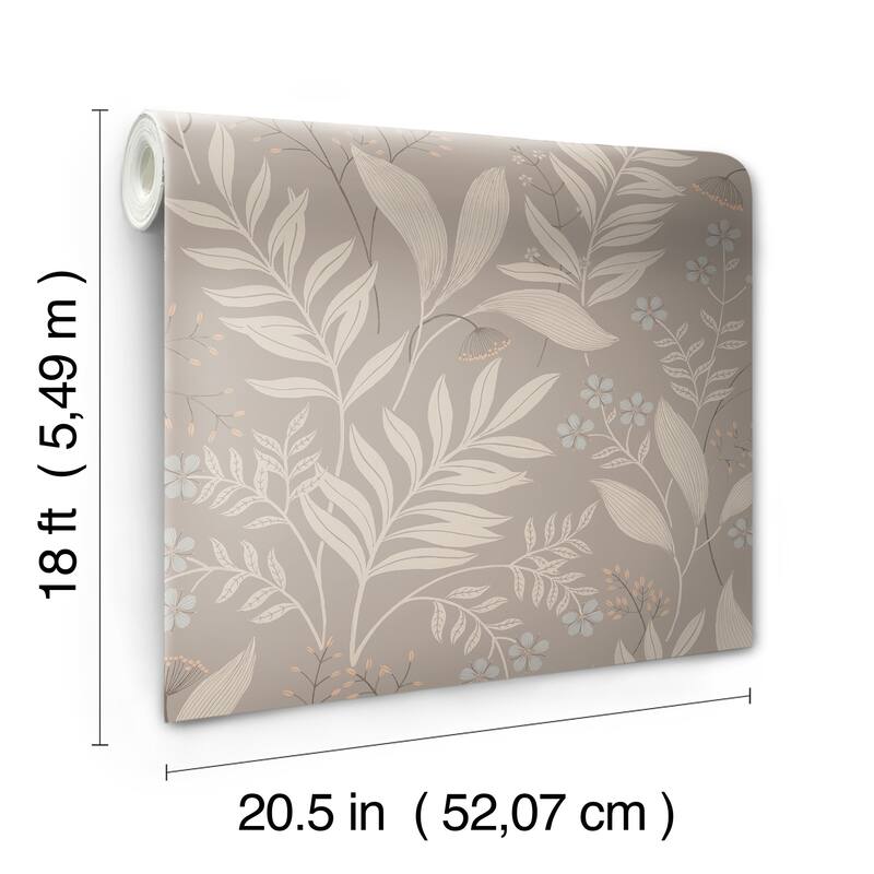 NuWallpaper Amanda Taupe Peel and Stick Wallpaper