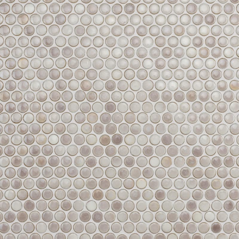 Merola Tile Hudson Penny Round Dove Grey 11-7/8" x 12-5/8" Porcelain Floor and Wall Tile