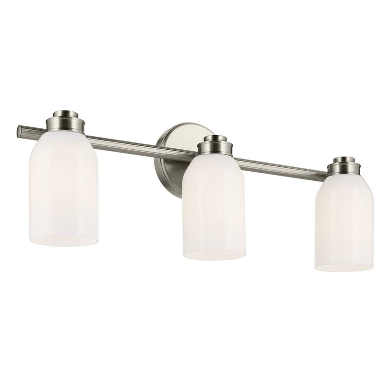 Kichler Lighting Shae 24.25" 3-Light Vanity Light with White Opal Glass in Brushed Nickel