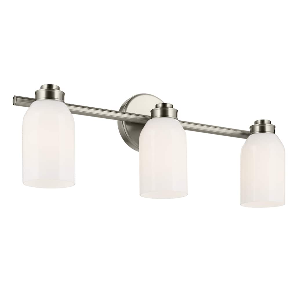 Kichler Lighting Shae 24.25" 3-Light Vanity Light with White Opal Glass in Brushed Nickel