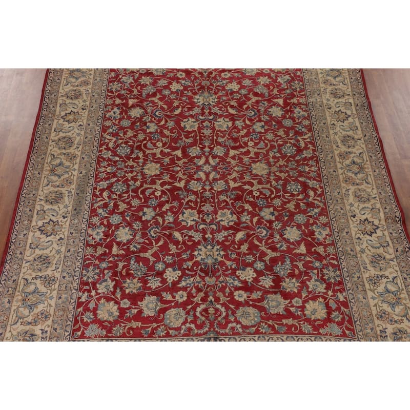 All-Over Floral Tabriz Persian Antique Area Rug Handmade Wool Carpet - 8'6"x 12'0"