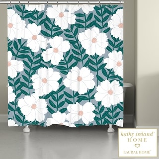 Kathy Ireland Delicate Floral Magnolia 71" x 72" Shower Curtain