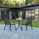 preview thumbnail 1 of 23, 3 Piece Patio Dining Set - Glass Table, 2 Flex Stack Chairs Black