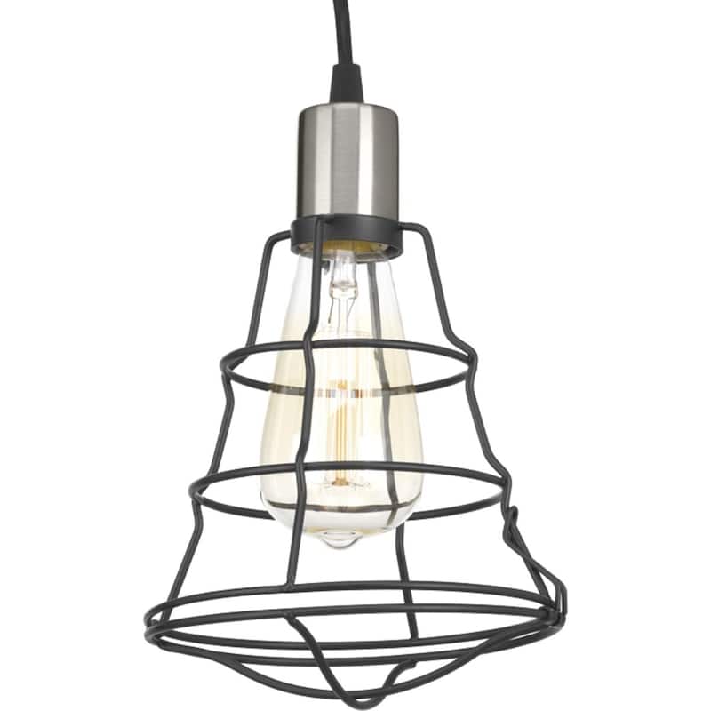 Gauge Collection One-Light Graphite Farmhouse Pendant Light - 9.120" x 10.500" x 8.500"