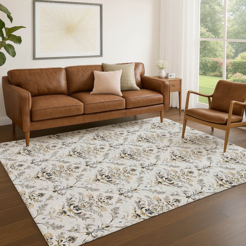 Machine Washable Indoor/ Outdoor Traditional Marrakesh Chantille Rug