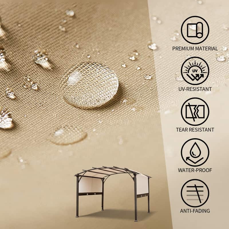 10.8 Ft. W x 8.8 Ft. D Metal Pergola with Canopy