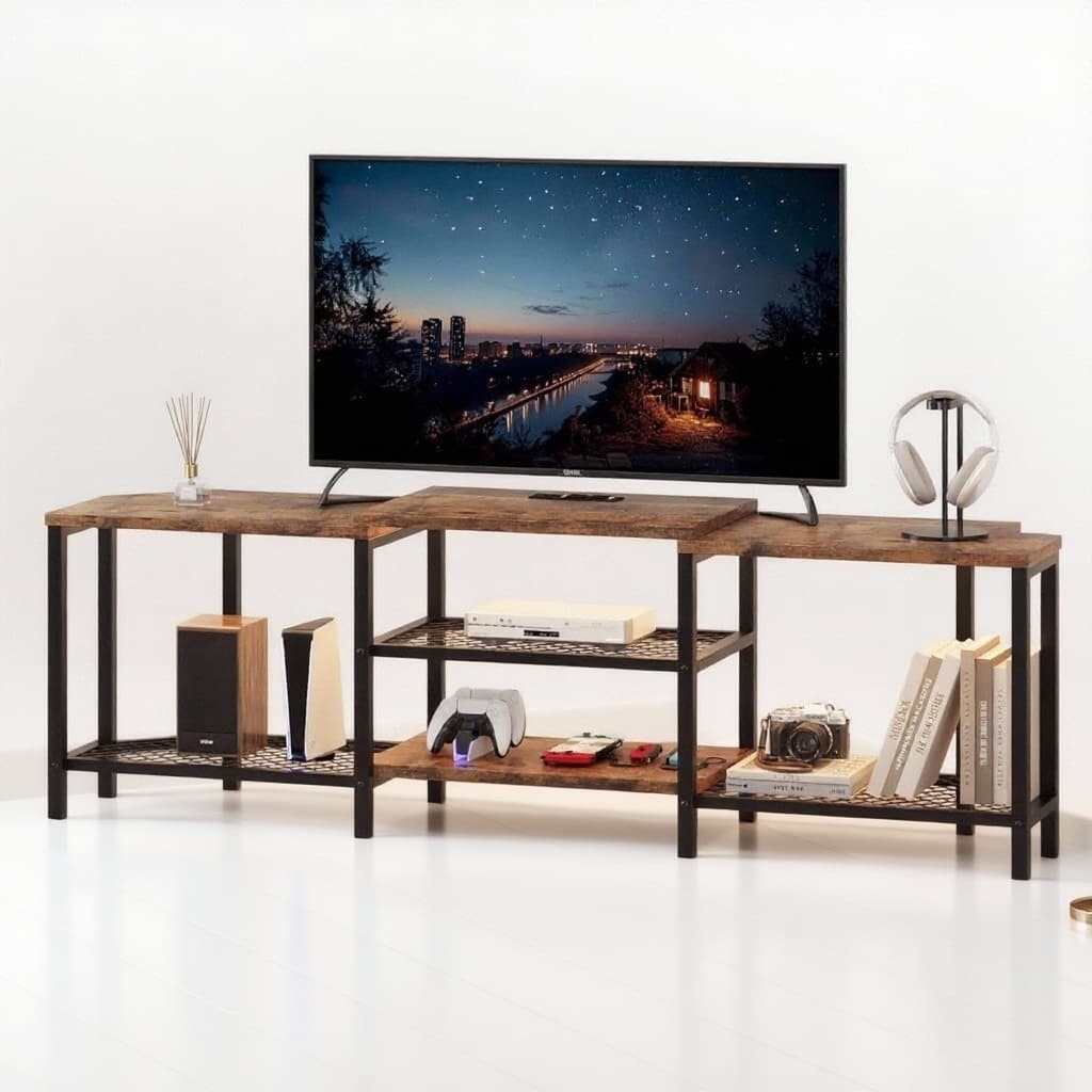 LED TV Stand, with Power Outlets, Up to 75 Inch