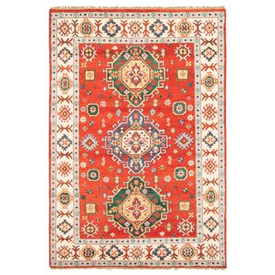 ECARPETGALLERY Hand-knotted Royal Kazak Red Wool Rug - 5'7 x 8'1