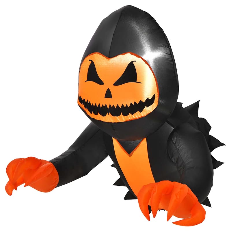 Costway 3.3 FT Halloween Inflatable Pumpkin Head Ghost Broke Out from - See Details