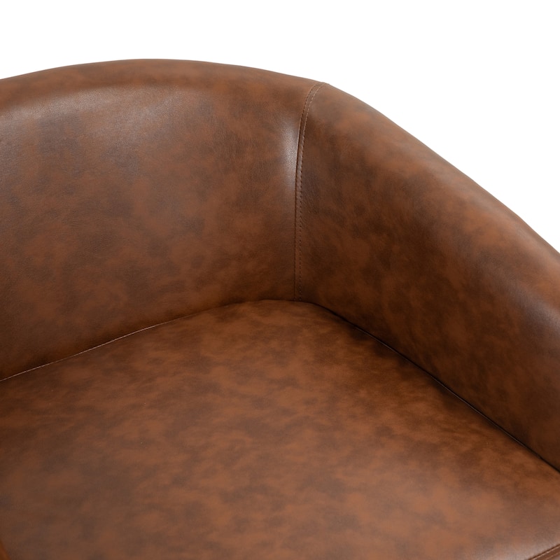Modern Upholstered Swivel Barrel Club Arm Accent Chair for Living Room
