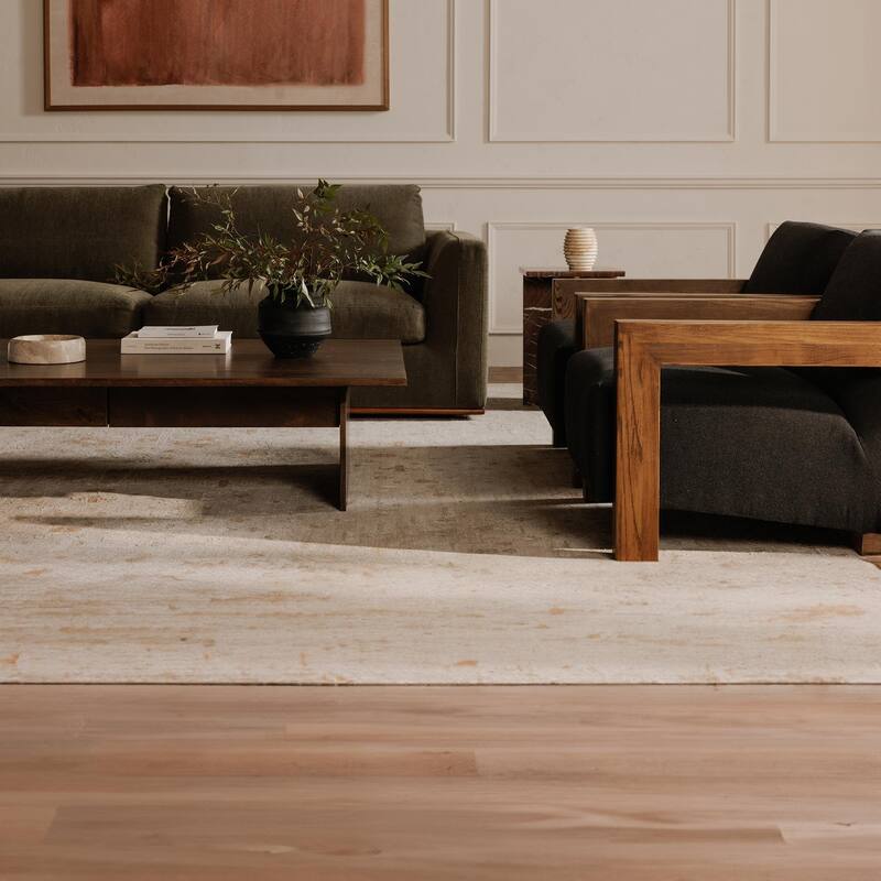 NADAAL STUDIOS Rio, 3-Piece Modular Sectional Sofa With Rubber Wood Base - 95.2"W x81.8"D x23.6"H