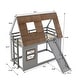 preview thumbnail 11 of 14, Twin Size House Bunk Bed with Ladder and Climbing Ramp,Kids Bed Design