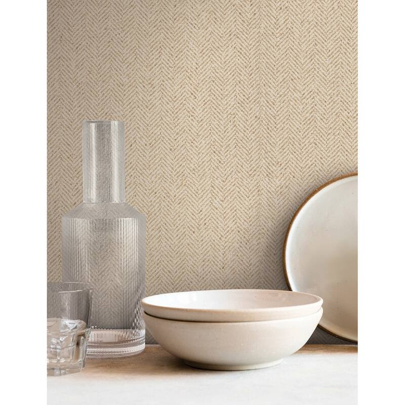 York Wallcoverings Tailored Chevron Wheat Wallpaper