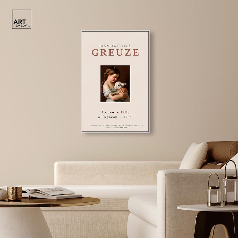 Girl and Her Lamb Canvas by Art Remedy