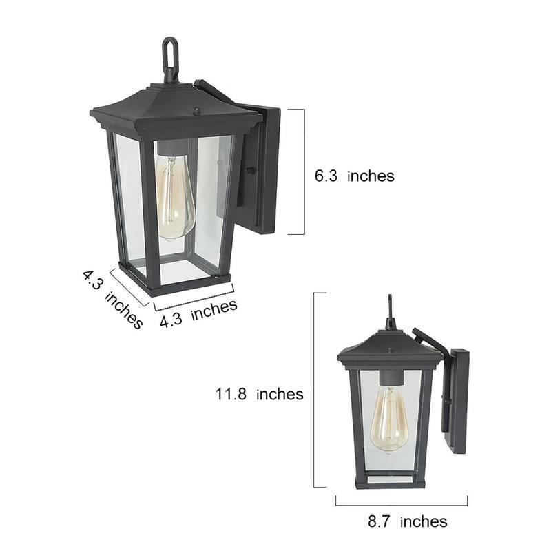 Havenside Home Transitional 1-light Black Lantern Outdoor Wall Sconces Lamp - 6.5" X 8.25"X 12"