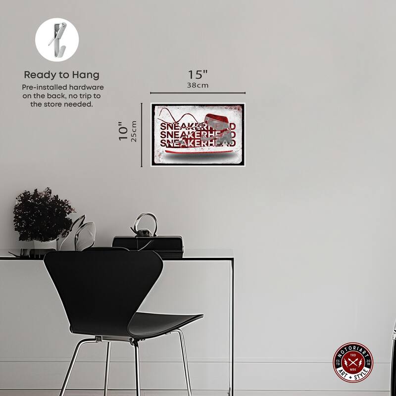 Notoriart Sneakerhead Red Framed Sneaker 1 Piece Canvas Wall Art