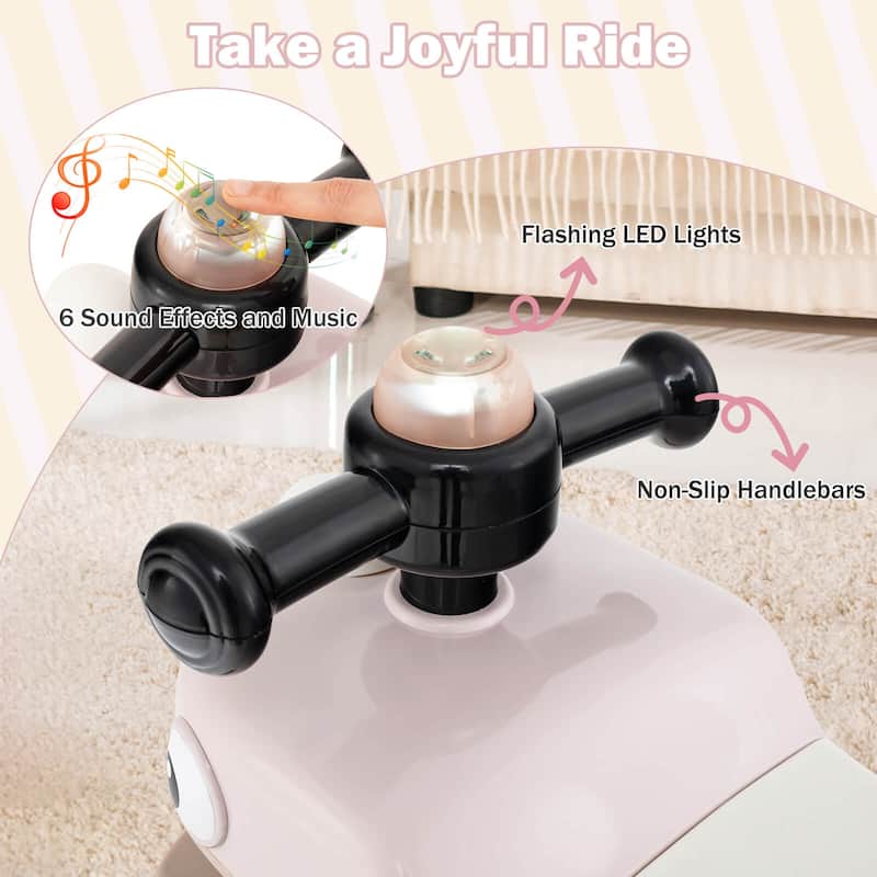 Babyjoy Ride on Toy Baby Dinosaur Sliding Car with4 Universal Casters - See Details