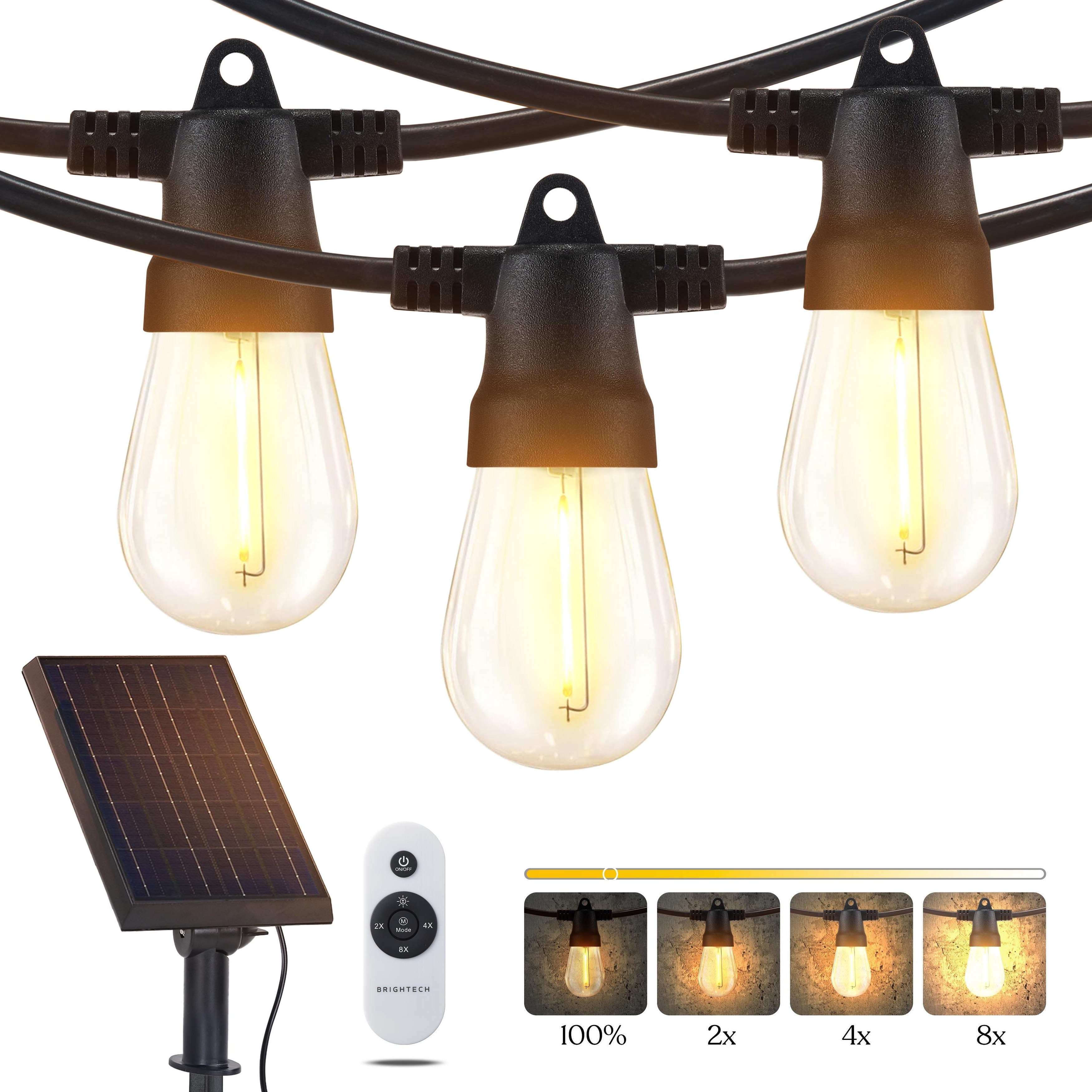Brightech ambience pro waterproof solar led outdoor string lights 1w retro edison globe bulbs hotsell