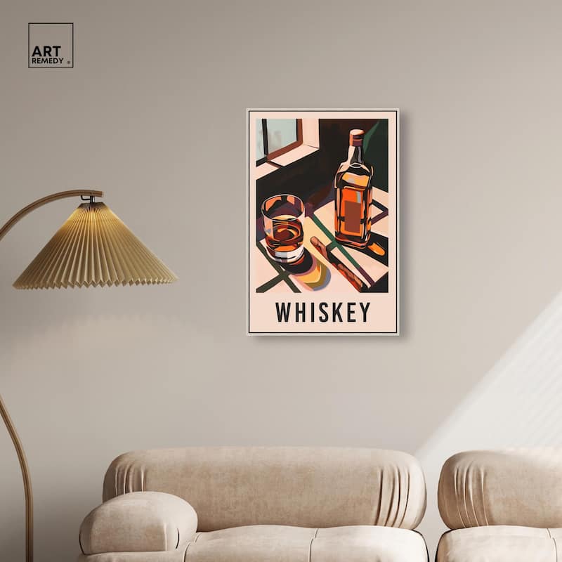 Whiskey Poster Canvas by Art Remedy