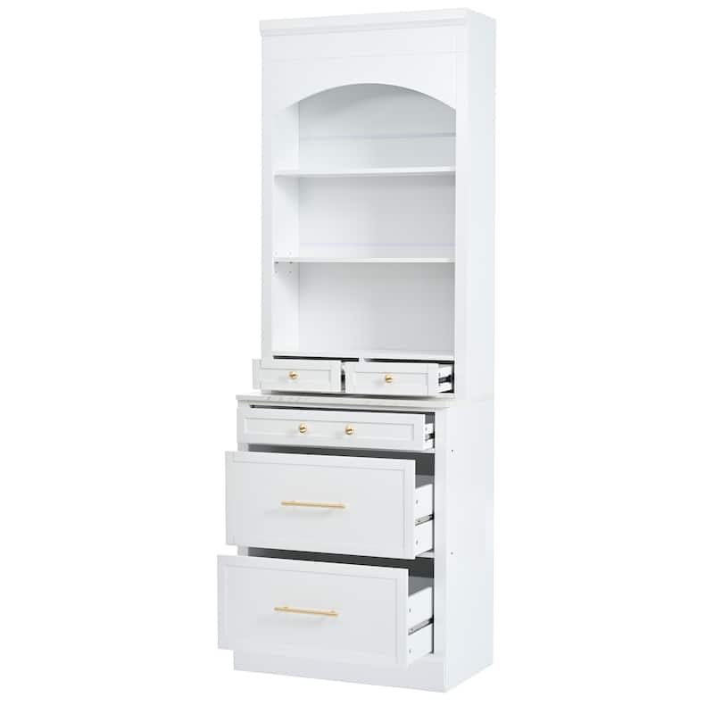 83.7 Inch Tall Kitchen Pantry, Kitchen Hutch, Display Cupboard Cabinet