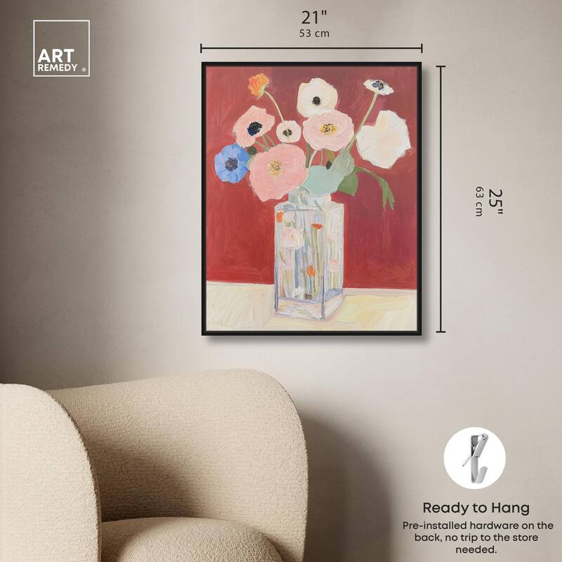 Anemones in a Vase I Canvas by Art Remedy
