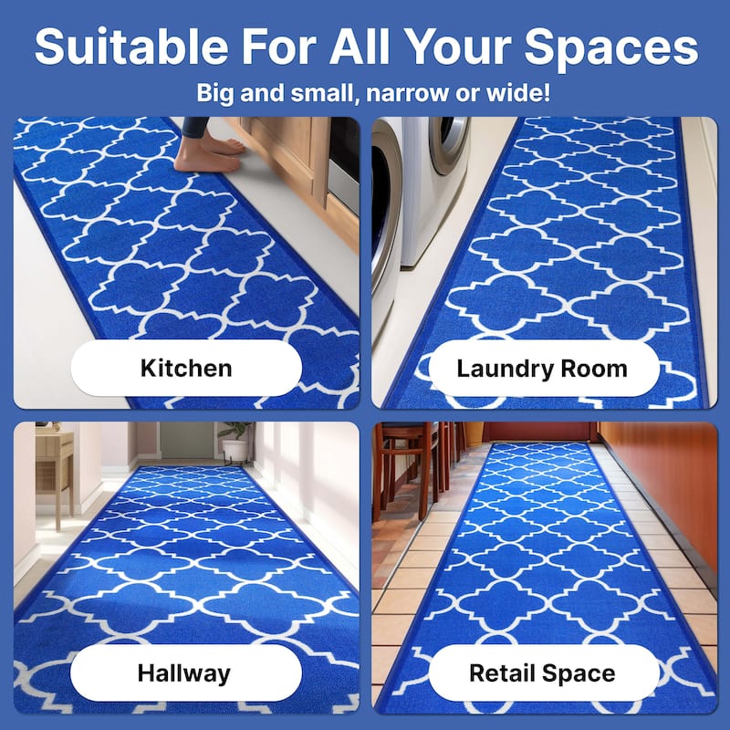 Custom Size Runner Kings Court Brooklyn Trellis Washable Stair Rug