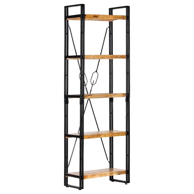 vidaXL 5-Tier Bookcase 23.6"x11.8"x70.9" Solid Mango Wood