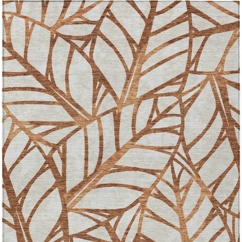 HomeRoots Floral Transitional Rectangle Outdoor Rug