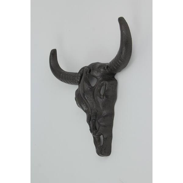 Shop Rustic Cast Iron Cow Skull Wall Hanging Long Horn Sculpture Western Decor Art Overstock 30952462