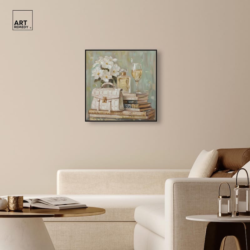 Sage Green Glam Canvas by Art Remedy