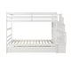 preview thumbnail 24 of 25, Elegant Twin over Twin Bunk Beds With Twin Trundle, Stairway Storage Function, Sturdy Ladder and Full-length Guardrails, Grey