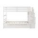 preview thumbnail 11 of 12, Twin over Twin Bunk Bed With Trundle, Stairway Storage Function, White