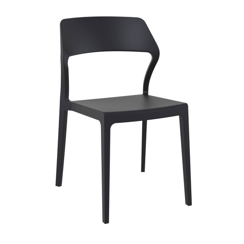 32.75" Black Solid Patio Dining Chair