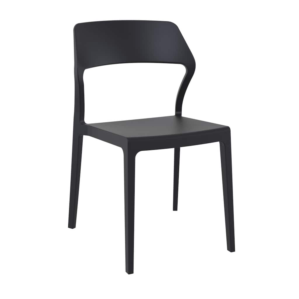 32.75" Black Solid Patio Dining Chair