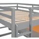 preview thumbnail 9 of 13, Full size Loft Bed with Desk, Writing Board and Drawers Cabinet, Grey