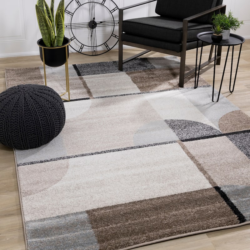 Brookfield Collection - Brown/Grey/Cream Shape Shifting Rug