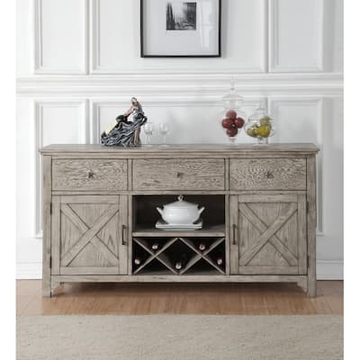 Voluminous Wooden Server, Gray Oak