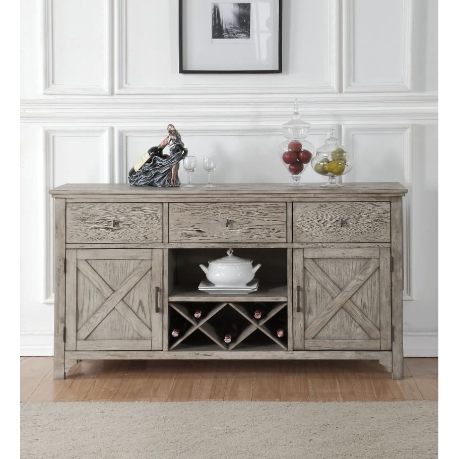 Voluminous Wooden Server, Gray Oak