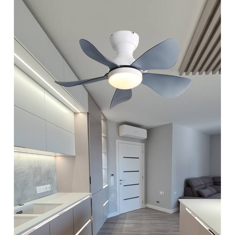 22"/23"/29" Flush Mount Ceiling Fan with Light and Remote Control for Small Room,Patio,Kitchen,Bedroom