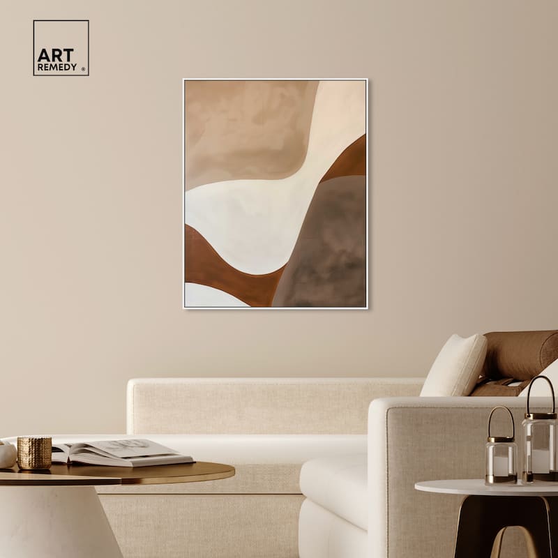 Art Remedy Dream Away Framed Abstract Shapes 1 Piece Canvas Wall Art