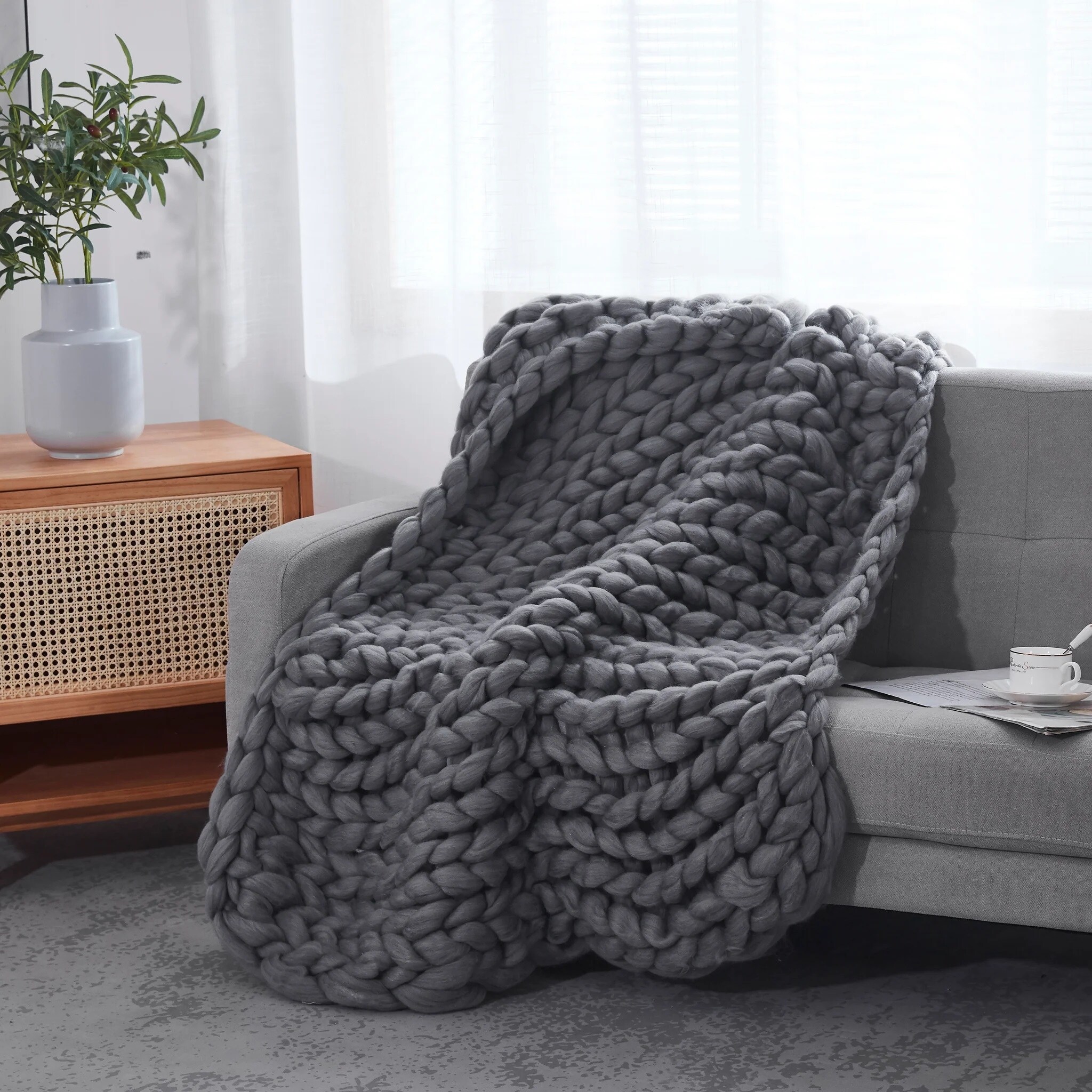 Grey throw sale sale