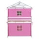 preview thumbnail 14 of 17, Pink+White Full Size Solid Wood House Bunk Bed with Tent, Ladder, and Fence