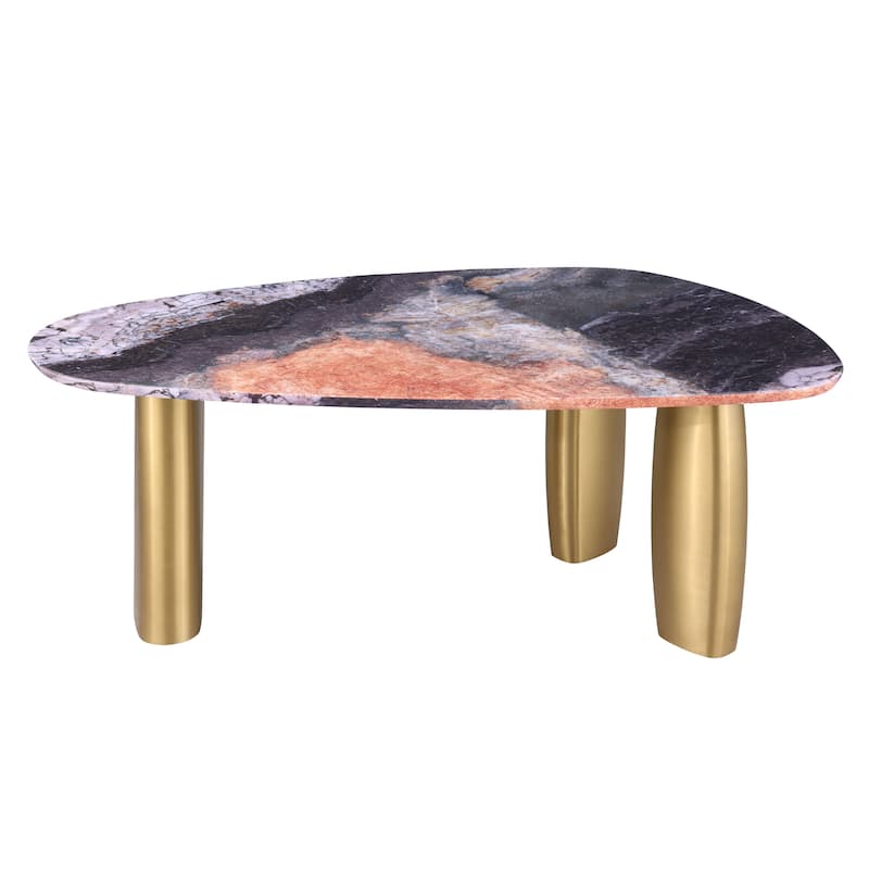 Furniture of America Luvien Modern 5-Piece Multi-Color Sintered Stone Top Oval Dining Set