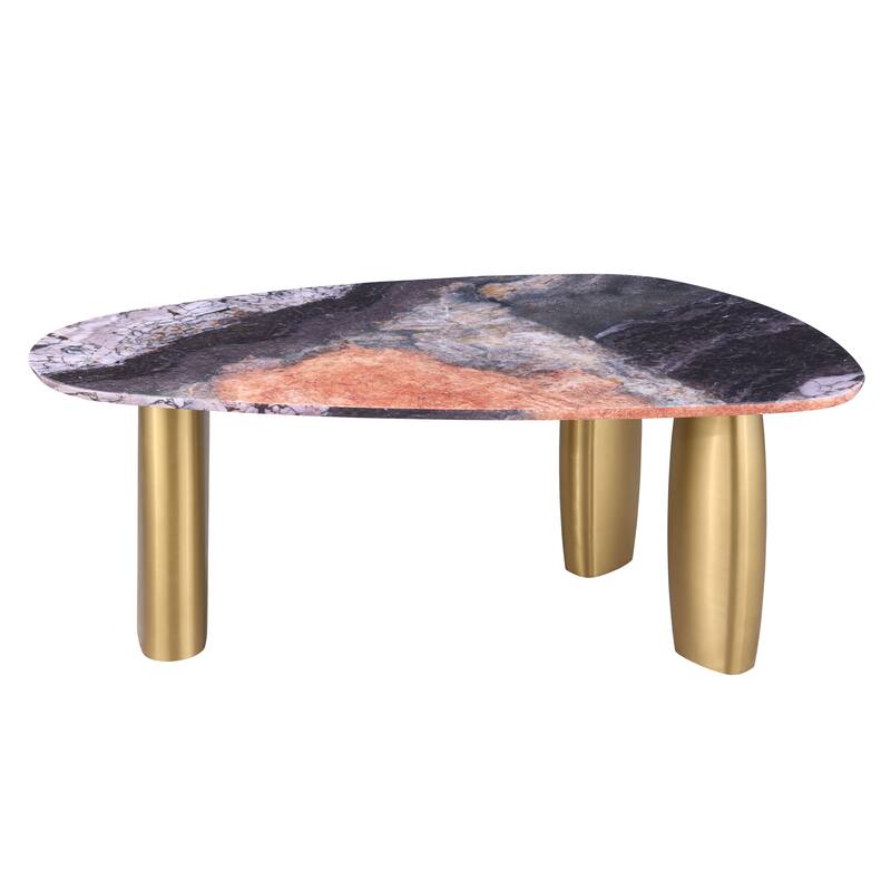 Furniture of America Luvien Modern 7-Piece Multi-Color Sintered Stone Top Oval Dining Table Set