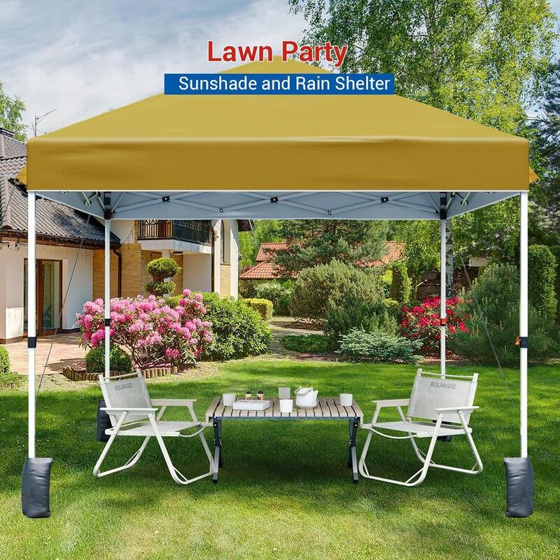 10'X10' Outdoor Folding Portable Patio Shade, Pop Up Canopy Tent with 3 Adjustable Heights